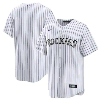 mens nike white colorado rockies home blank replica jersey_